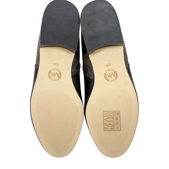 NEW Michael Kors Mira flat bootie leather logo brown padlock size 6M - Picture 5 of 5